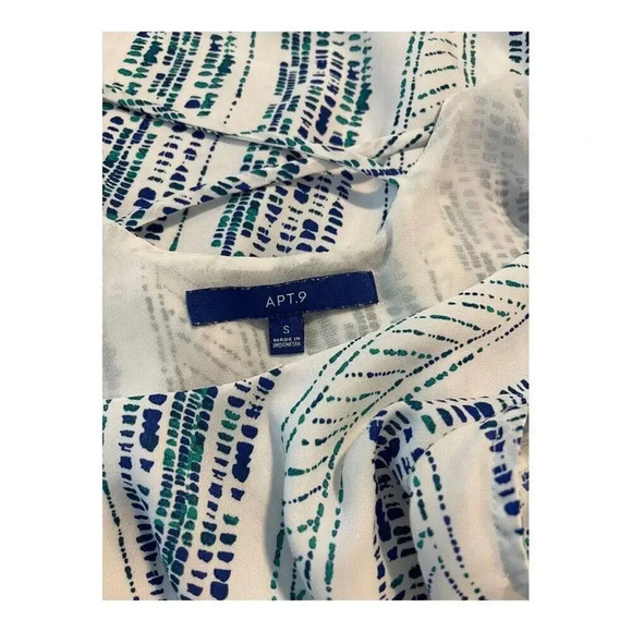 Apt. 9 Women’s Small Blue & White Cold-Shoulder Strappy Top - Picture 4 of 4